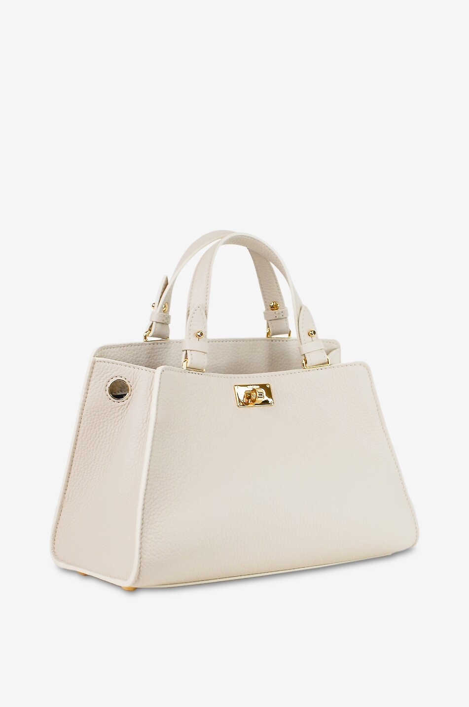 MICHINO Sac à main rectangulaire en cuir grainé Trocadero Femme BLANC CASSE 6