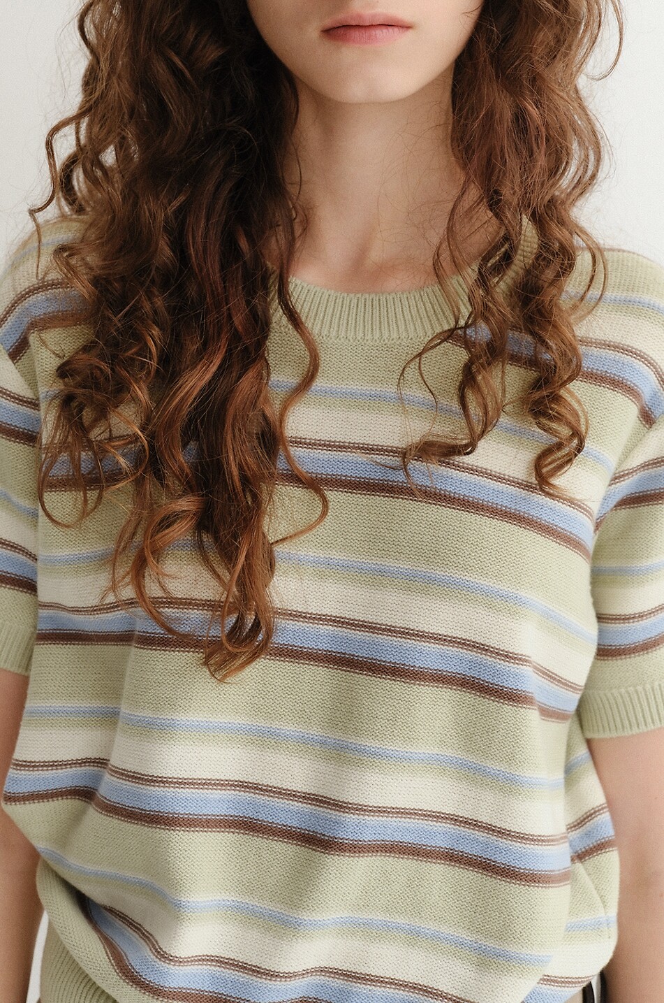 DUNST Short-sleeved striped cotton jumper Women MULTI COLOURED 6