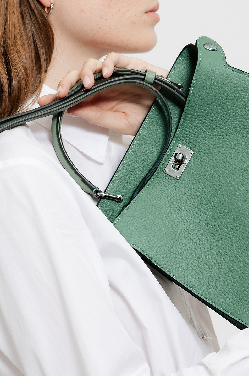 MICHINO Handtasche aus genarbtem Leder Lutece Mini Damen GRÜN 3