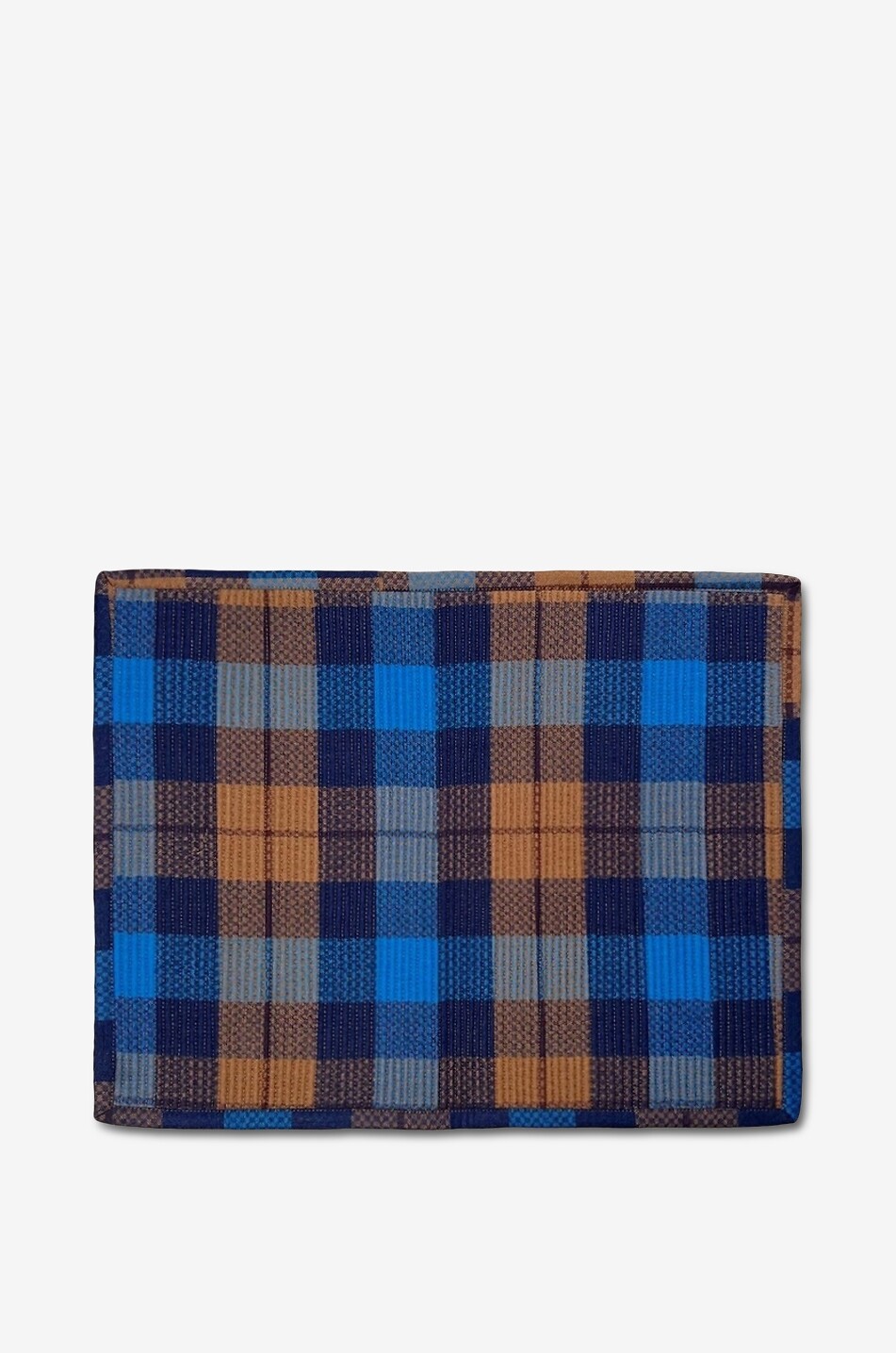 THE TABLE LOVE Tartan printed reversible rectangular cotton placemat Home BLUE 1