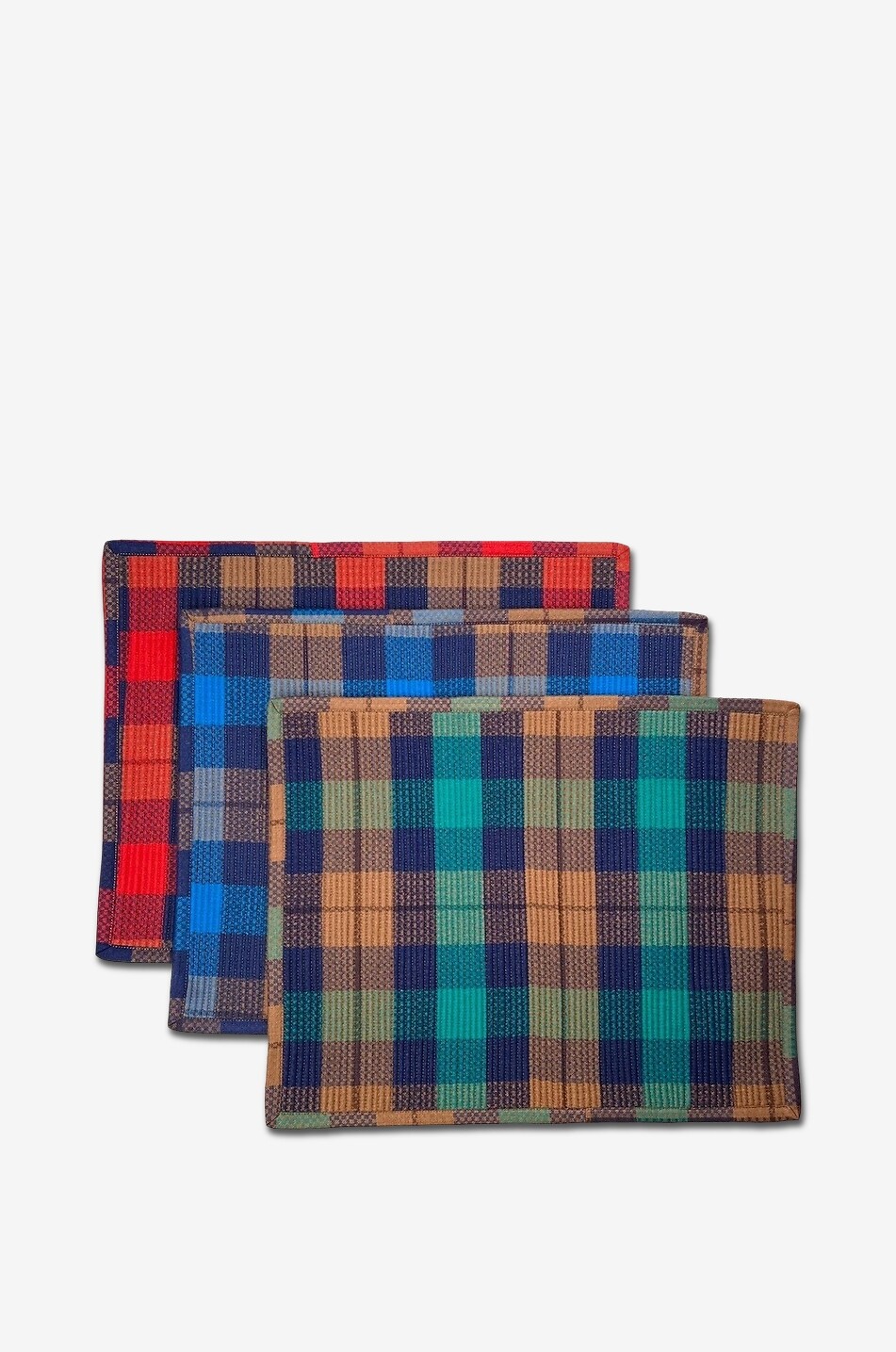 THE TABLE LOVE Tartan printed reversible rectangular cotton placemat Home BLUE 3