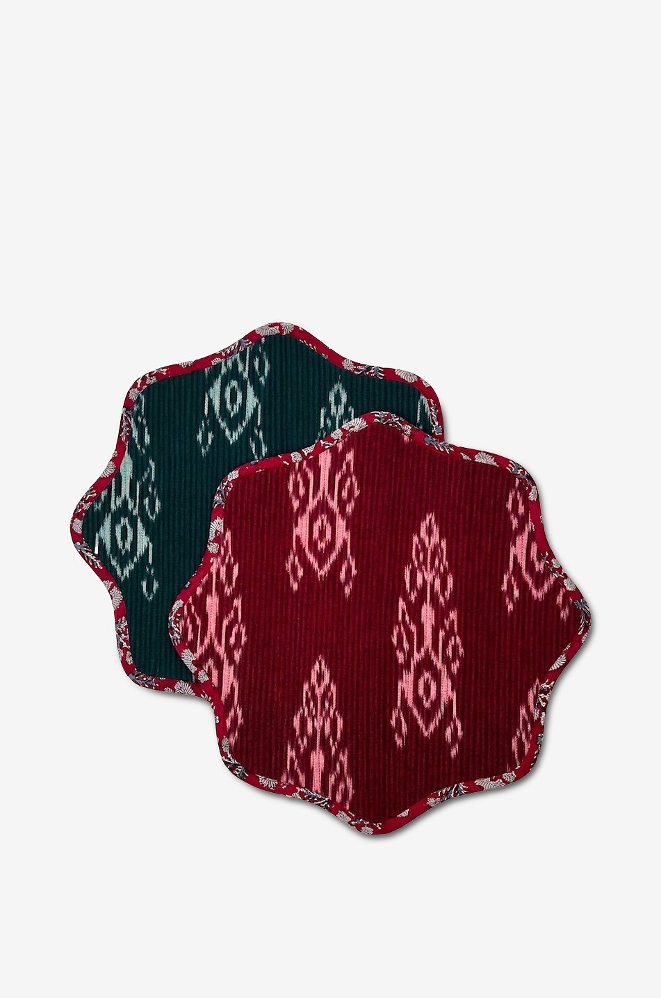 Set de table réversible en coton The Breakfast Scallop Ikat