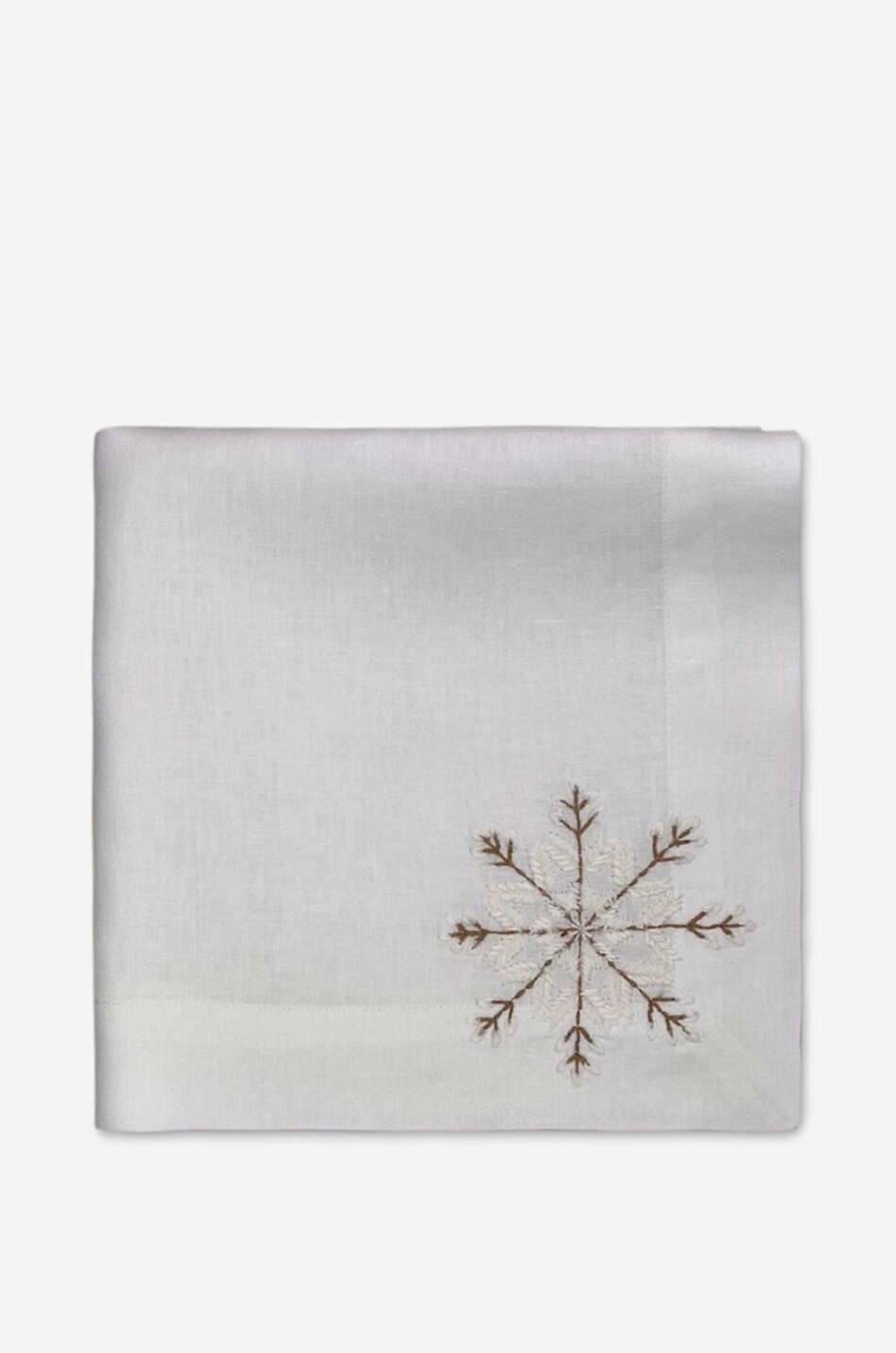 Serviette de table brodée à la main Snowflake
