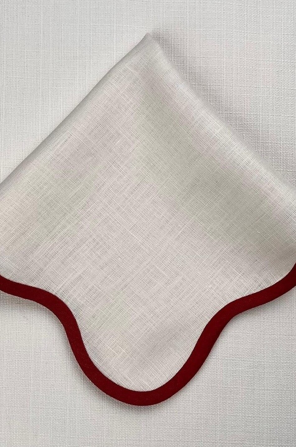 THE TABLE LOVE Scallop linen table napkin - 47 cm Home DARK RED 1