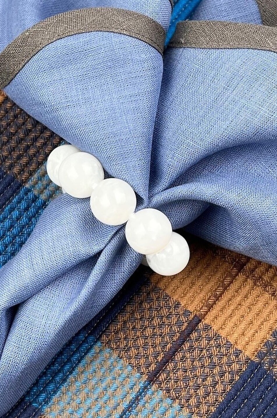 THE TABLE LOVE Lot de quatre ronds de serviette Orb Maison BLANC 2