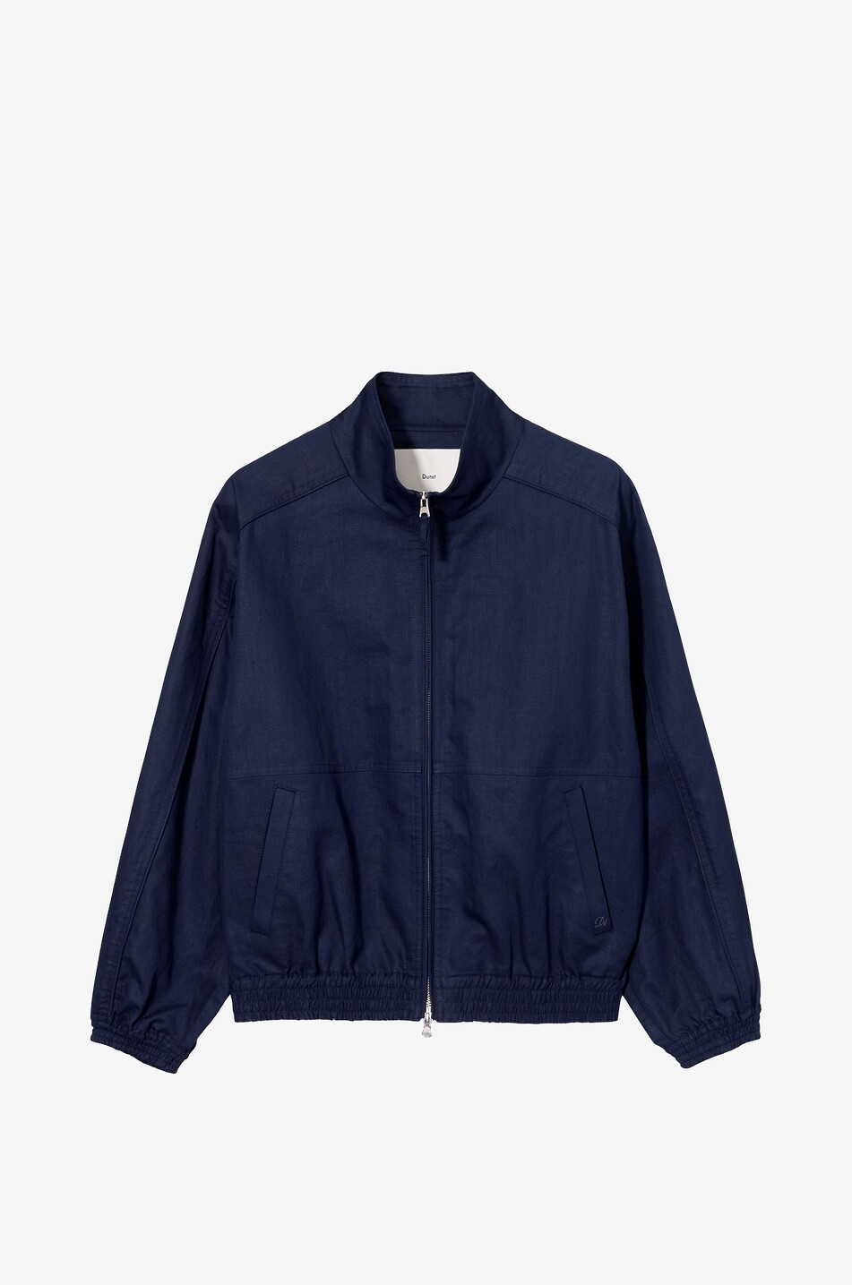 DUNST Short lightweight cotton canvas stand-collar jacket Men DARK BLUE 1