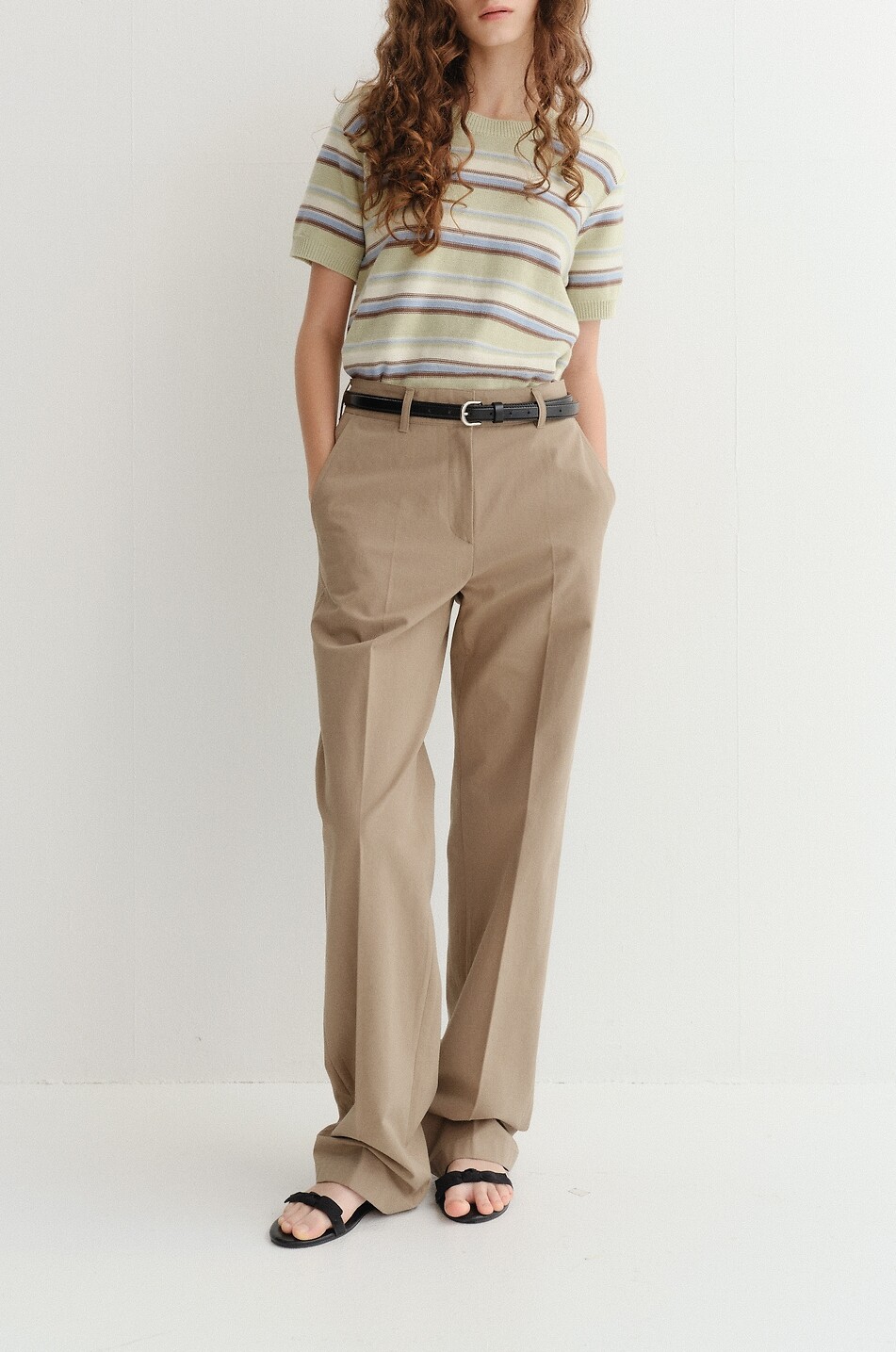 DUNST Short-sleeved striped cotton jumper Women MULTI COLOURED 3