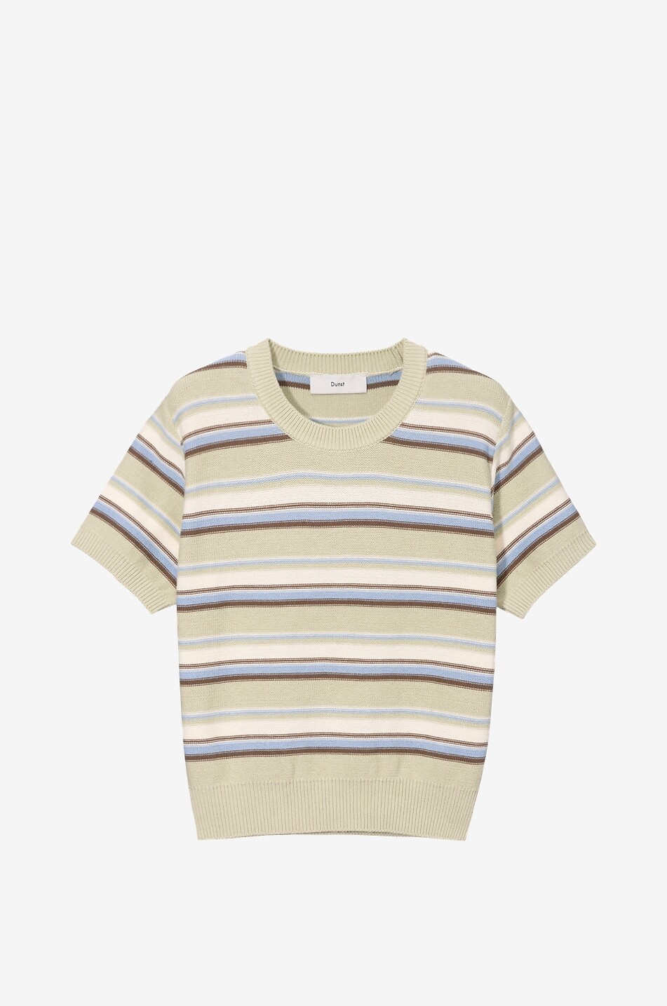 DUNST Short-sleeved striped cotton jumper Women MULTI COLOURED 1