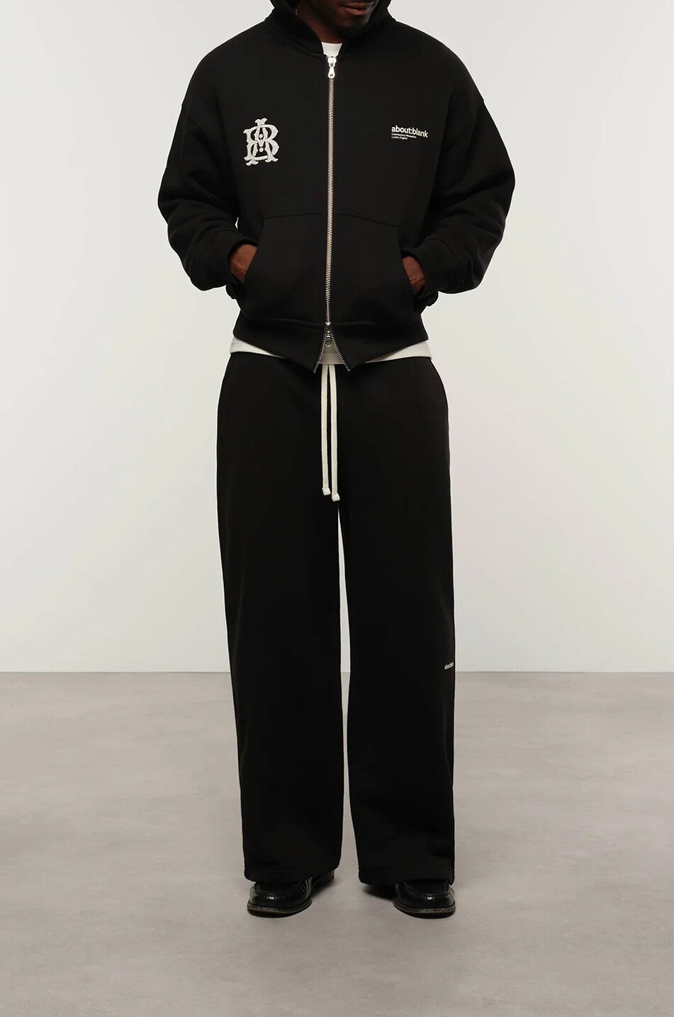 ABOUT:BLANK Sweat-shirt  à capuche zippé en molleton Dual Logo Homme NOIR 3