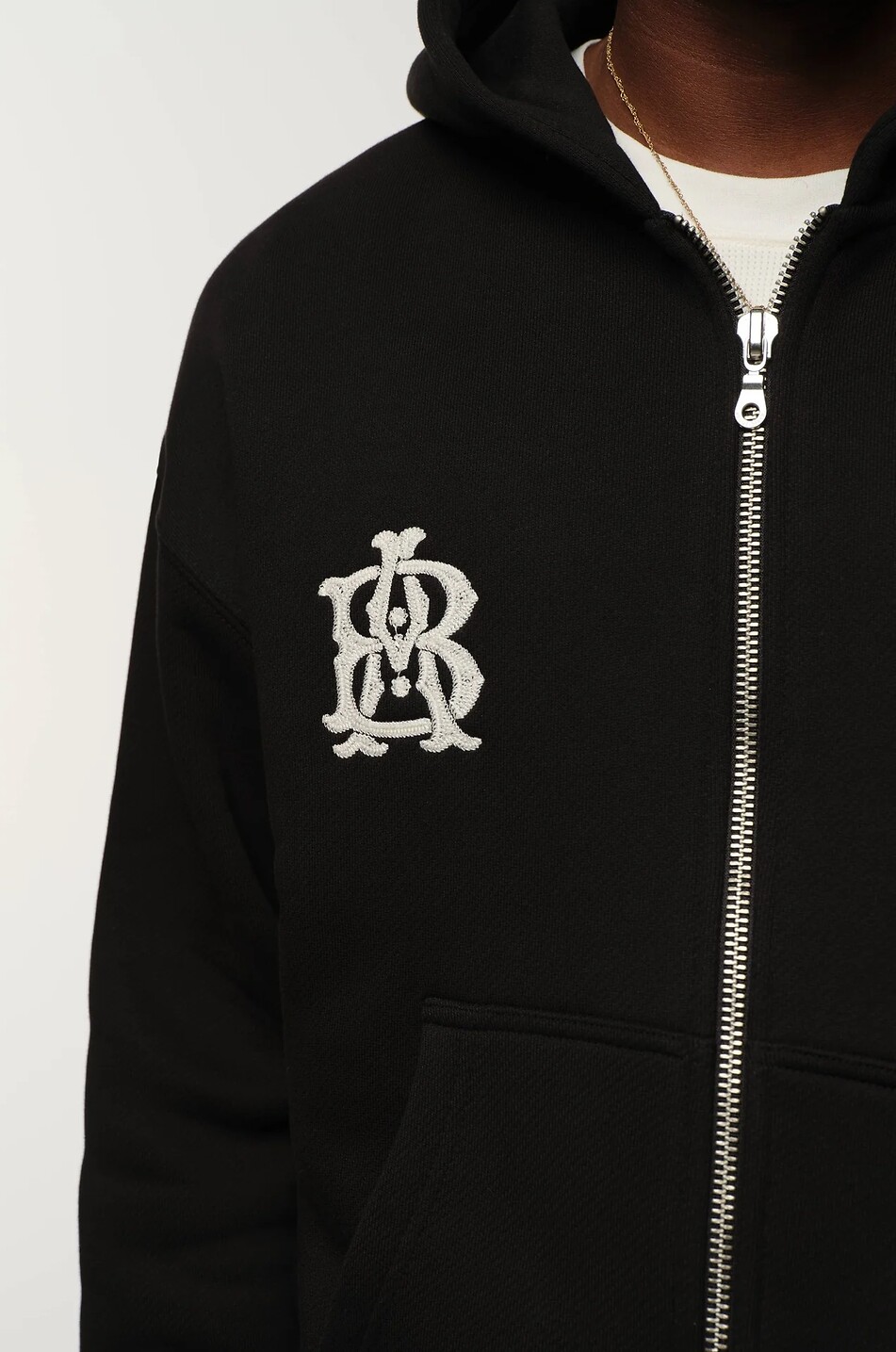 ABOUT:BLANK Sweat-shirt  à capuche zippé en molleton Dual Logo Homme NOIR 4