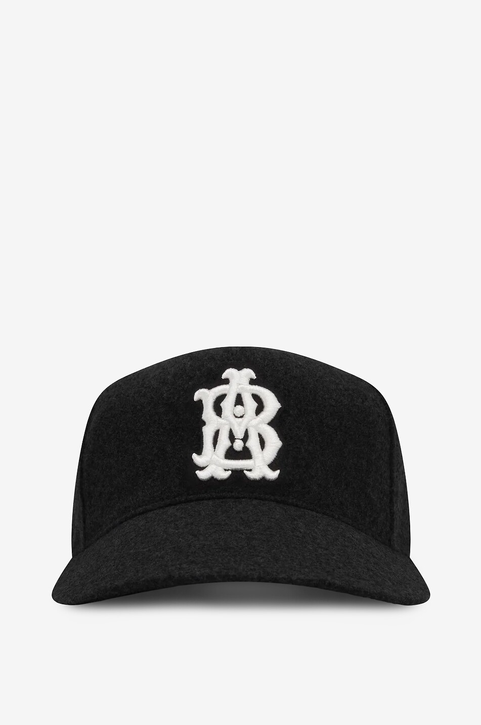 ABOUT:BLANK Monogram embroidered flannel cap Men BLACK 1