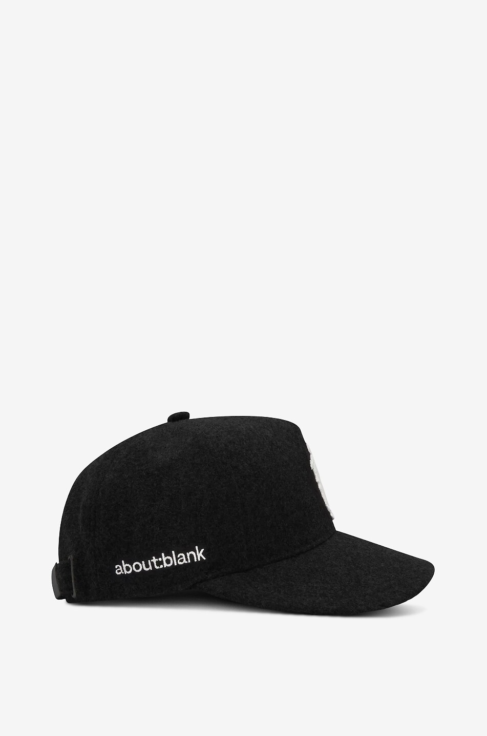 ABOUT:BLANK Monogram embroidered flannel cap Men BLACK 2