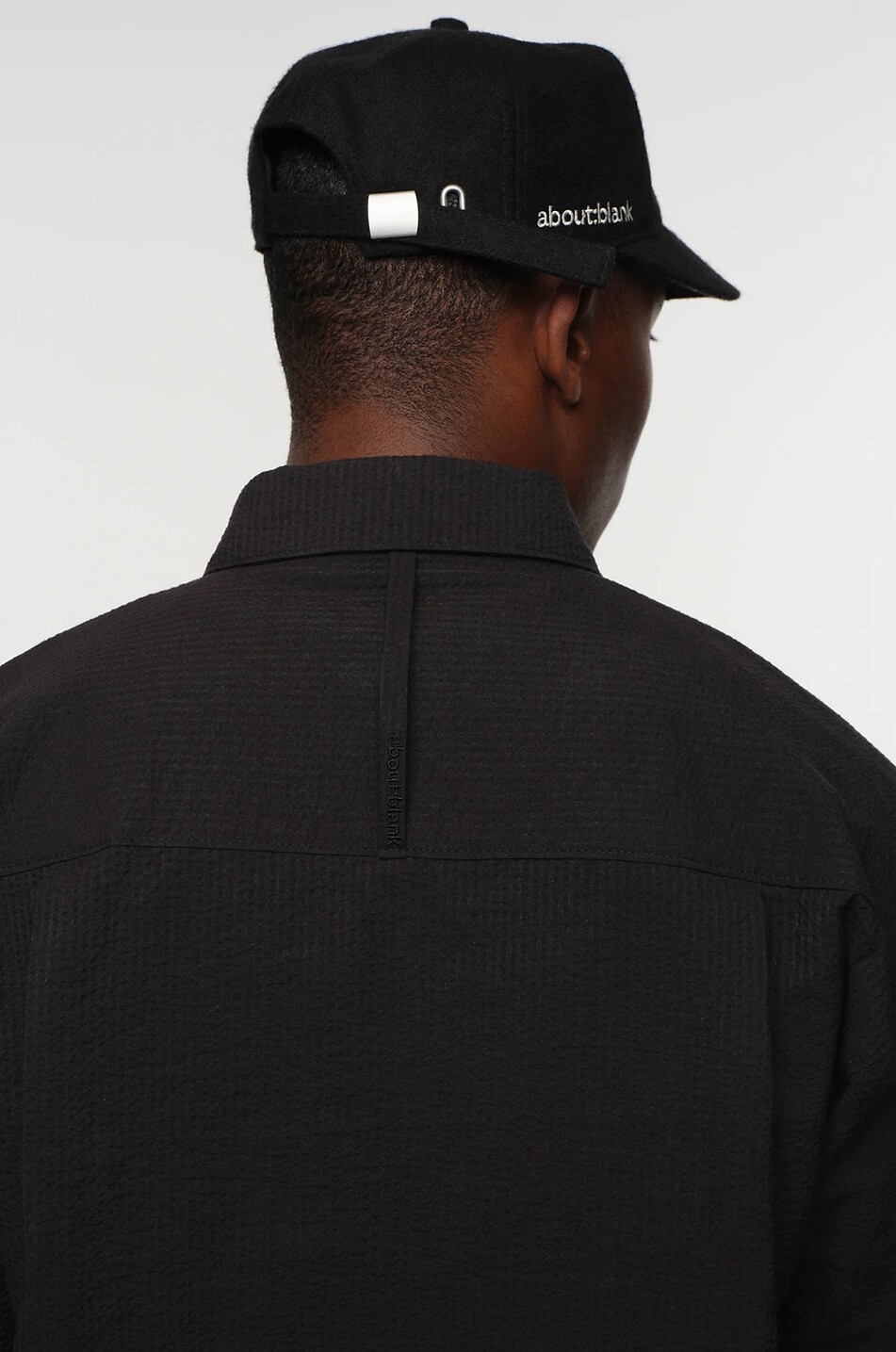 ABOUT:BLANK Monogram embroidered flannel cap Men BLACK 3