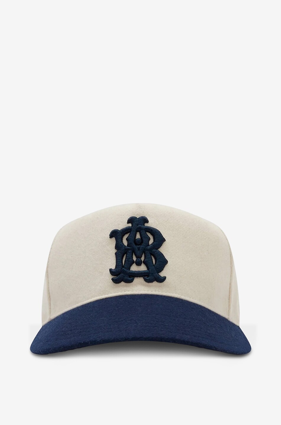 ABOUT:BLANK Monogram bicolour flannel cap Men EGGSHELL 1
