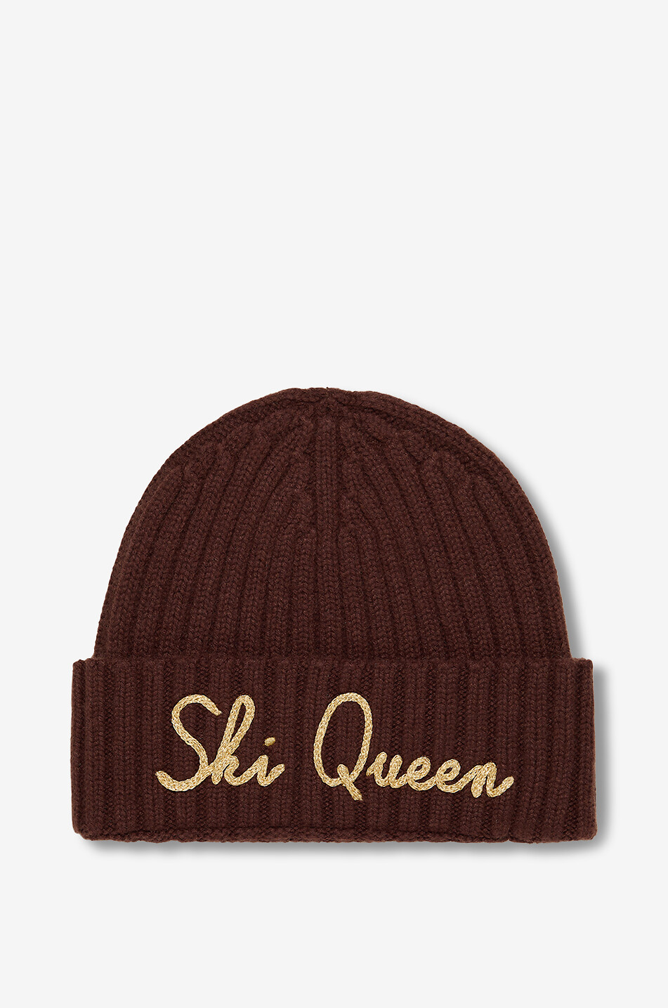 MC2 SAINT BARTH Wengen embroidered wool and cashmere rib knit beanie Women BROWN 1