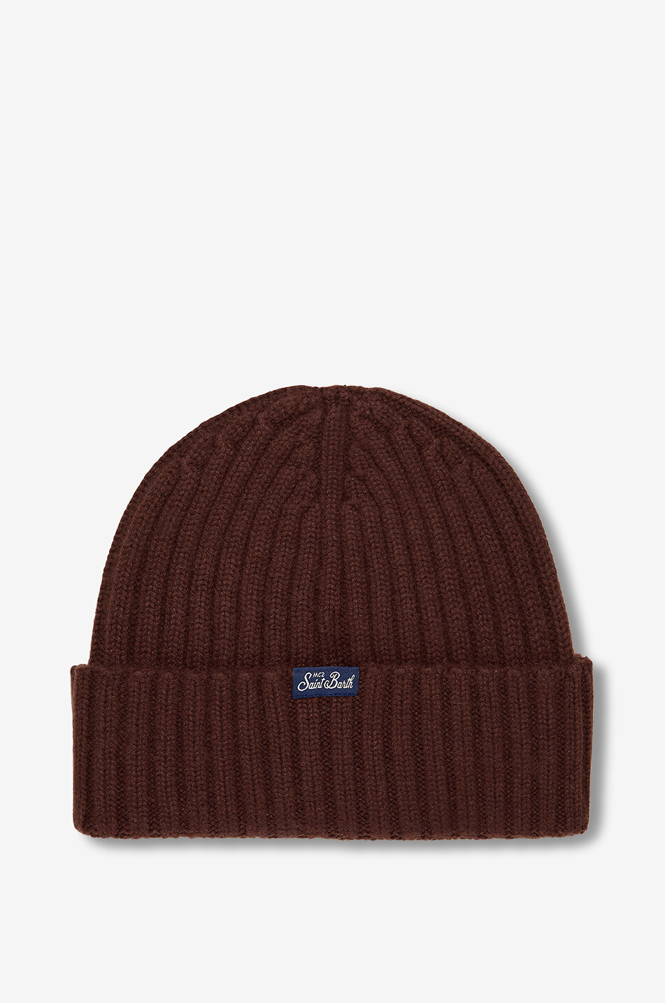 MC2 SAINT BARTH Wengen embroidered wool and cashmere rib knit beanie Women BROWN 2