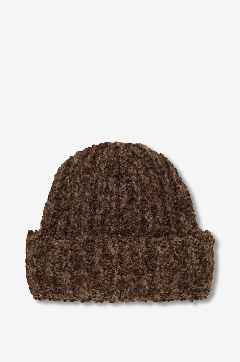 MONCLER Rippstrickmütze aus Alpaka und Wolle mit Lederlogo Herren BRAUN 2