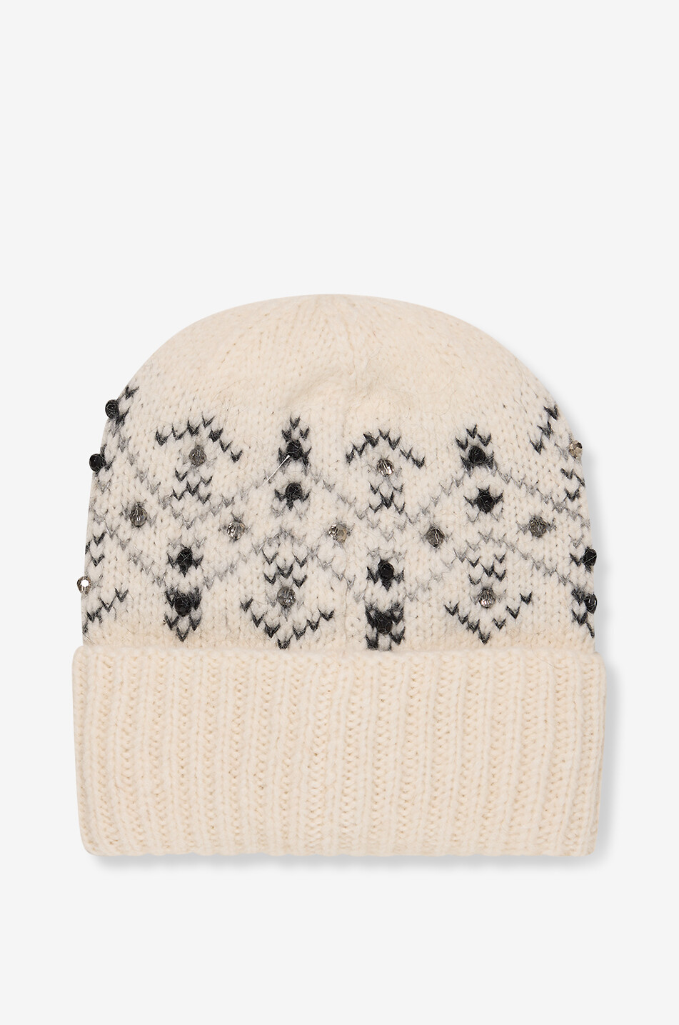 MONCLER Jacquardstrick-Mütze aus Woll- und Alpakamix Damen WEISS 2