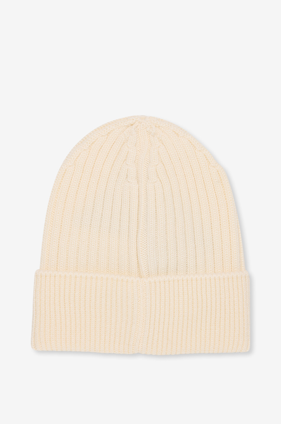MONCLER GRENOBLE Rippstrickmütze aus Schurwolle mit Logopatch Herren CREMEFARBEN 2