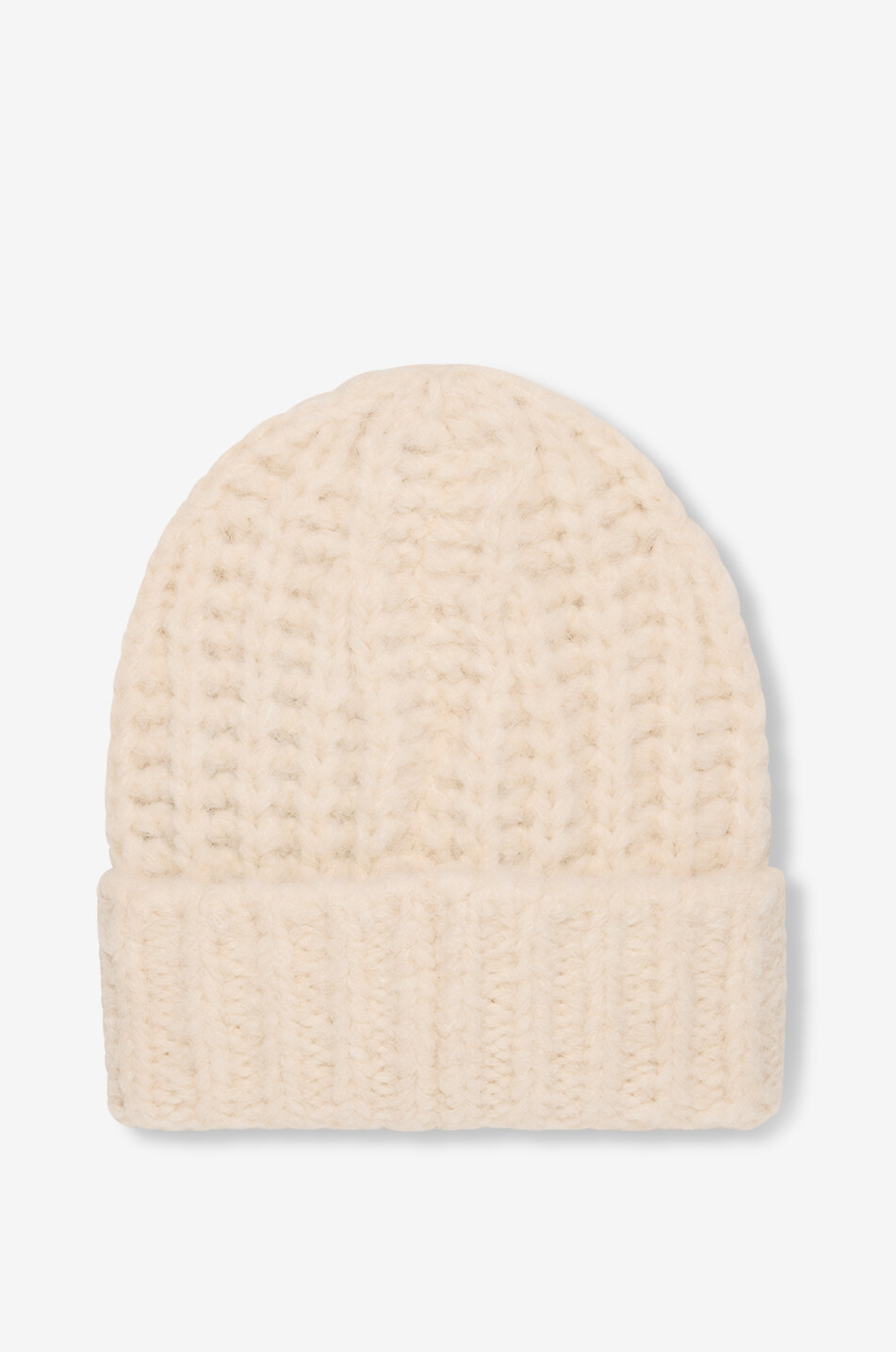 MONCLER GRENOBLE Bonnet épais côtelé en alpaga brodé logo Femme BLANC CASSE 2