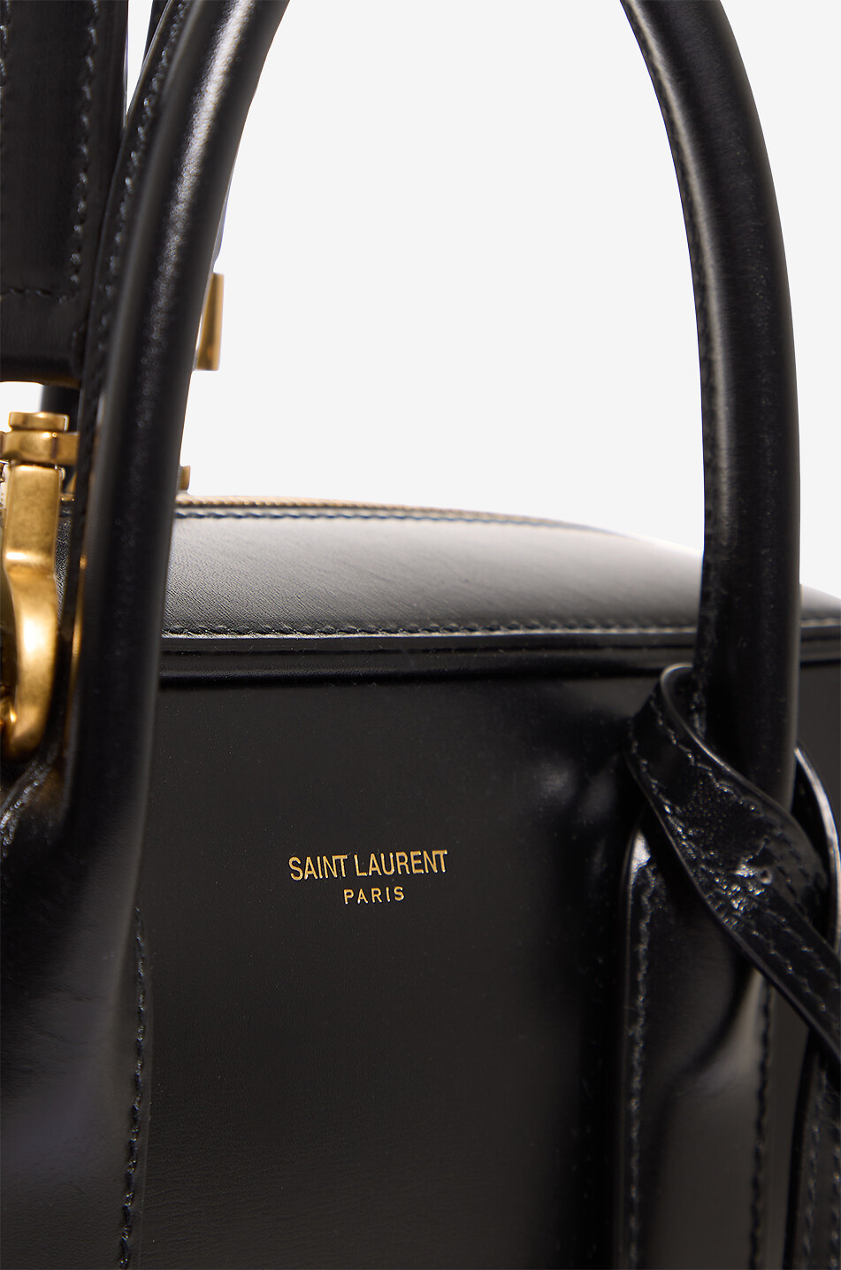 SAINT LAURENT PARIS Sac de Jour Bauletto Small smooth leather handbag Women BLACK 6