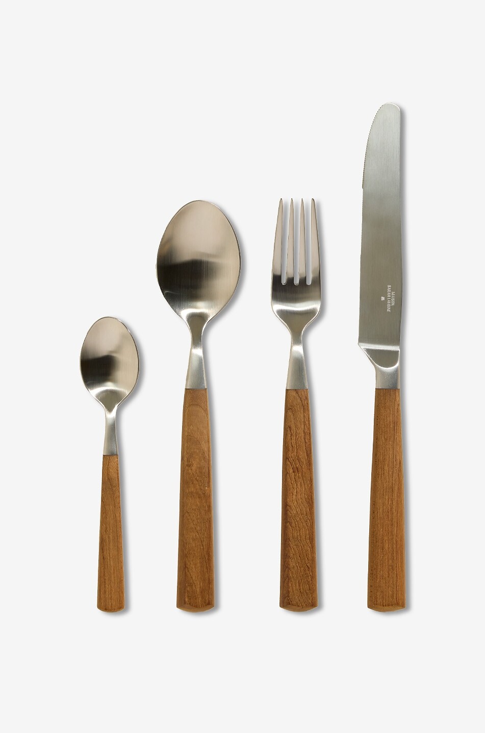 MAISON SARAH LAVOINE Coffret 24 couverts en acier et bois d'érable Maison MARRON 1