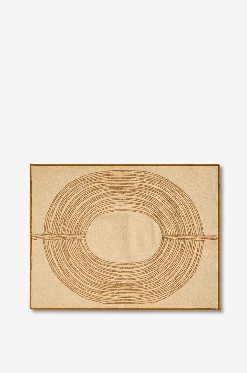 MAISON SARAH LAVOINE Set de table brodé rectangulaire en coton Mirage Maison JAUNE FONCÉ 1