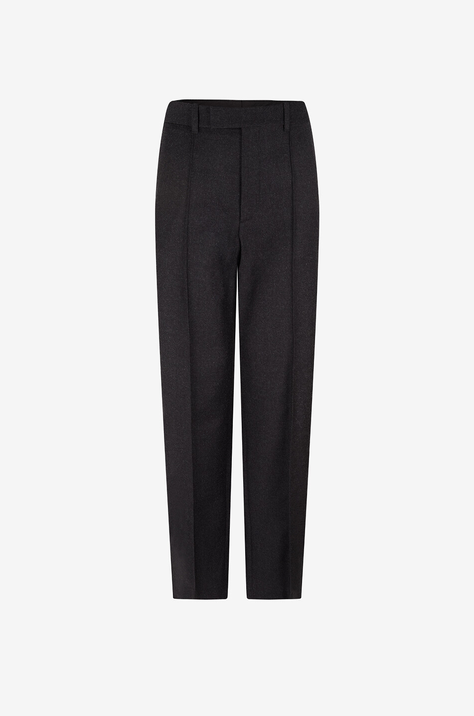Boyish wool flannel pleated trousers