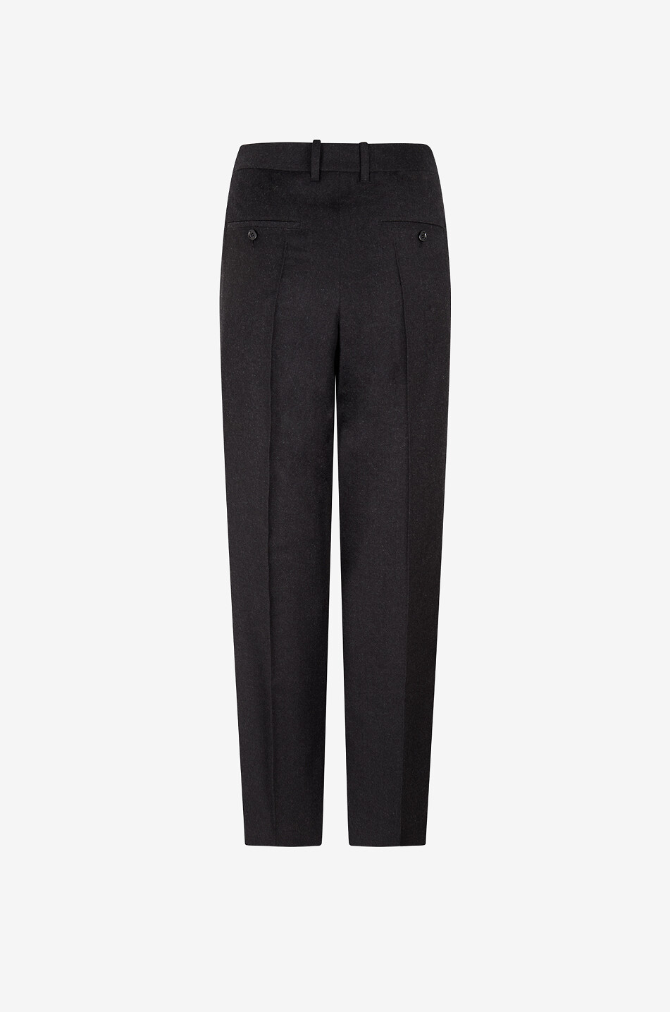 PHOEBE PHILO Boyish wool flannel pleated trousers Women DARK GREY 2
