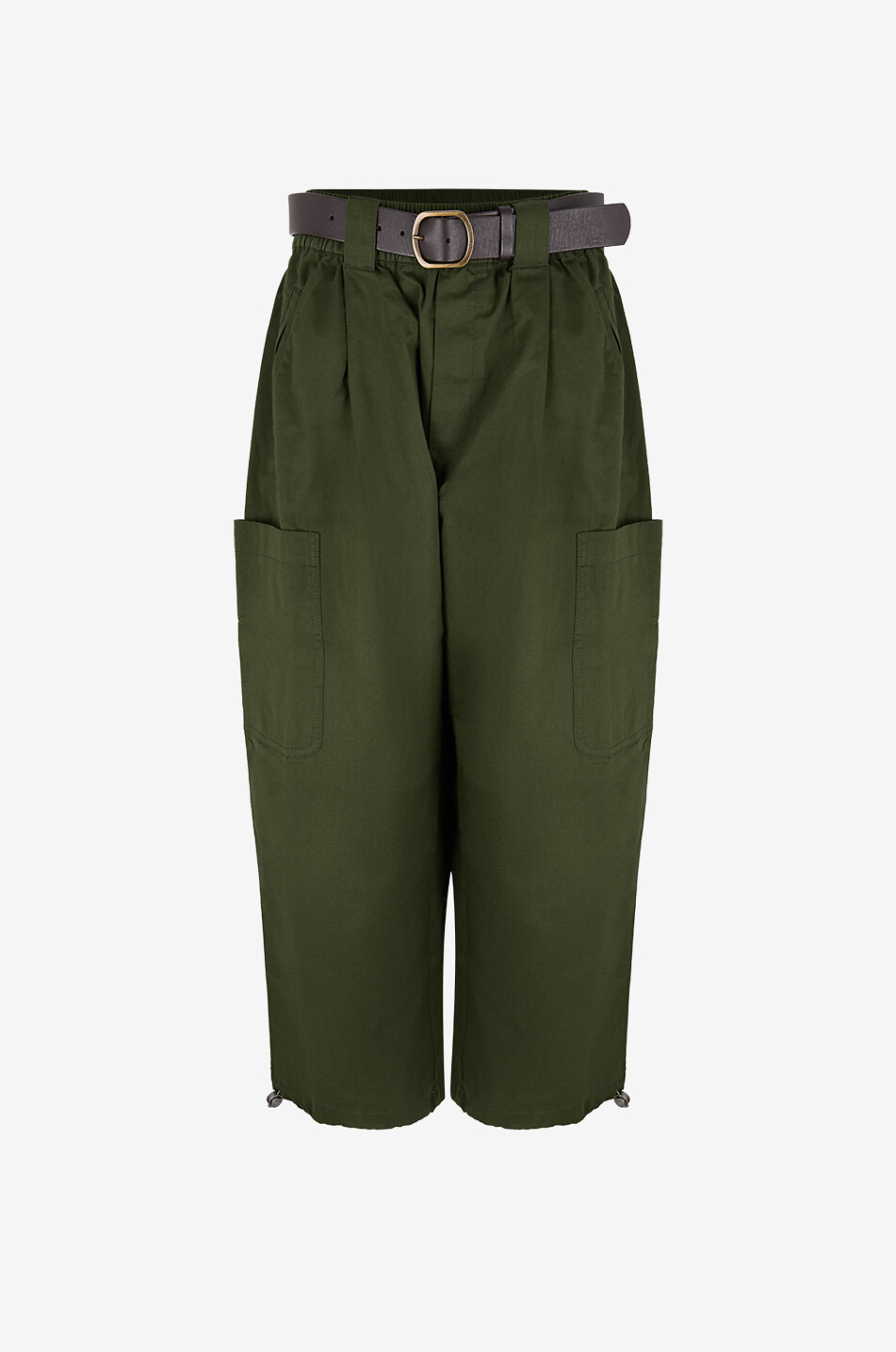 SEA Sullivan belted canvas cargo trousers Women GREEN 1