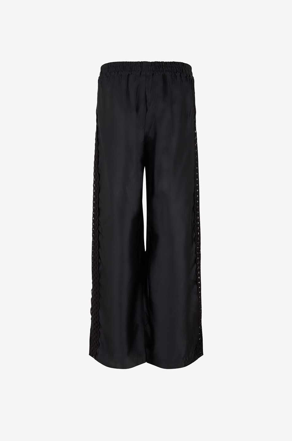 TRESSE PARIS Pacho wide-leg satin trousers with lace side-bands Women BLACK 2