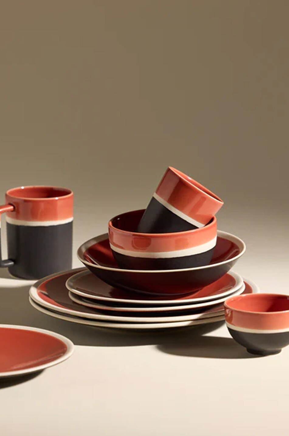 MAISON SARAH LAVOINE Sicilia striped stoneware bowl Home ORANGE 3
