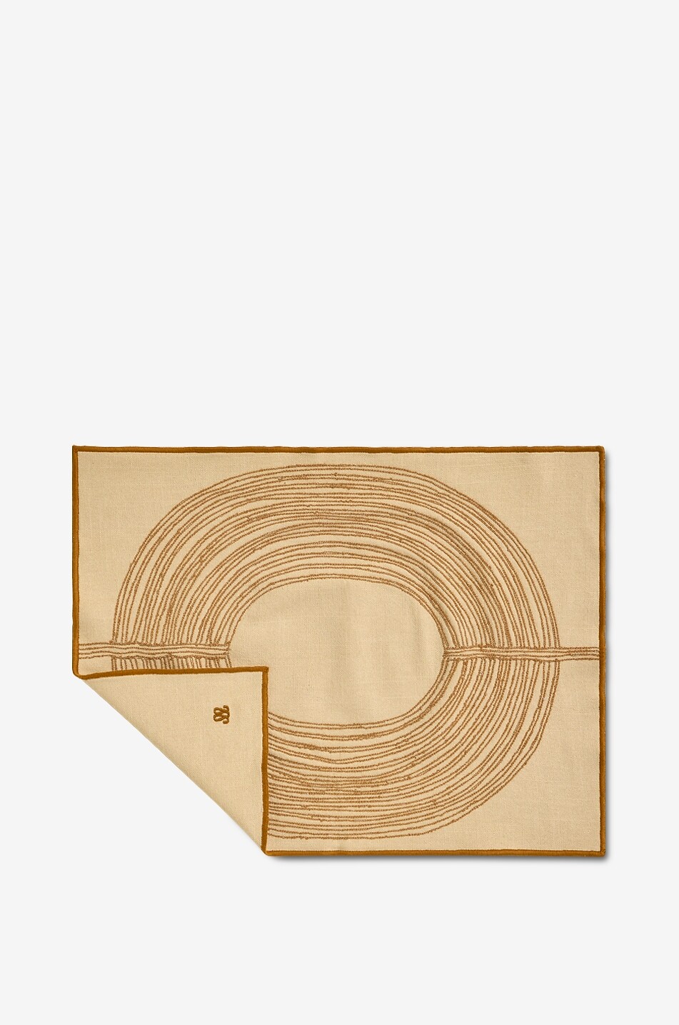 MAISON SARAH LAVOINE Set de table brodé rectangulaire en coton Mirage Maison JAUNE FONCÉ 2