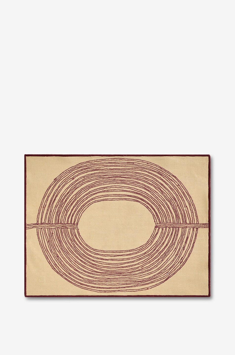 MAISON SARAH LAVOINE Set de table brodé rectangulaire en coton Mirage Maison ROUGE FONCÉ 1