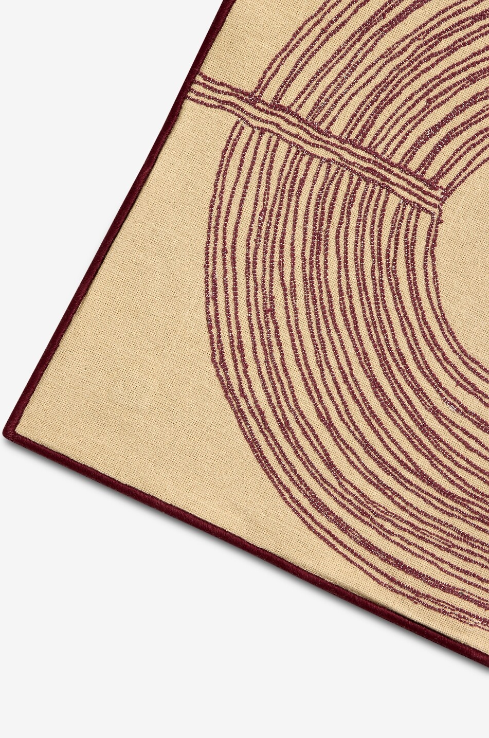 MAISON SARAH LAVOINE Set de table brodé rectangulaire en coton Mirage Maison ROUGE FONCÉ 4