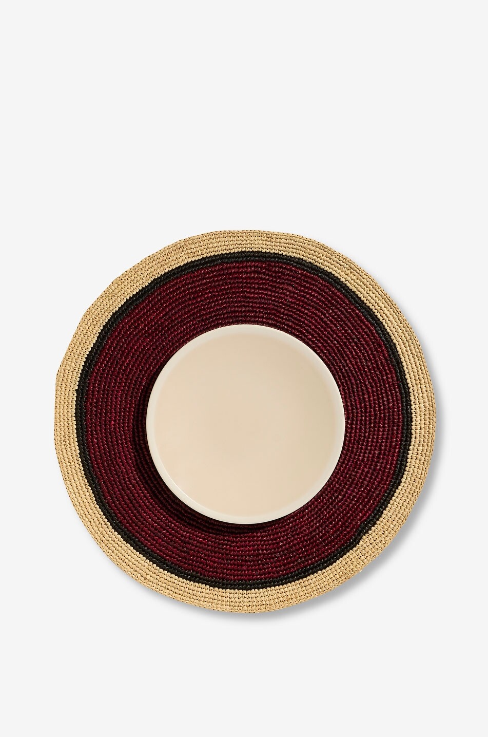 MAISON SARAH LAVOINE Set de table rond tressé Globe - D38 Maison ROUGE FONCÉ 2