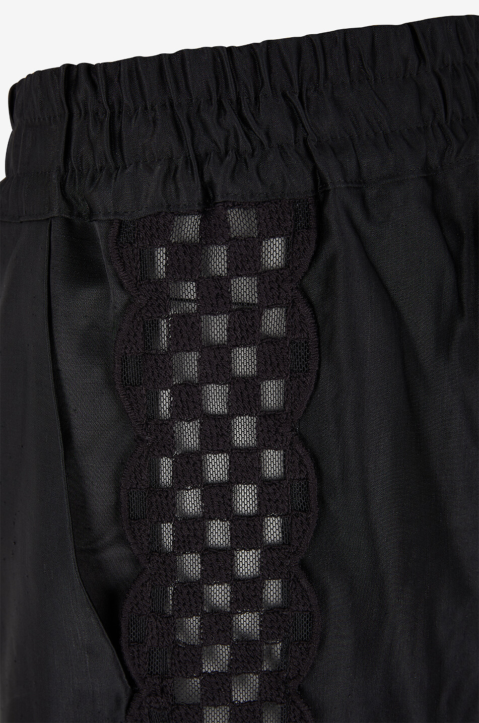 TRESSE PARIS Pacho wide-leg satin trousers with lace side-bands Women BLACK 3