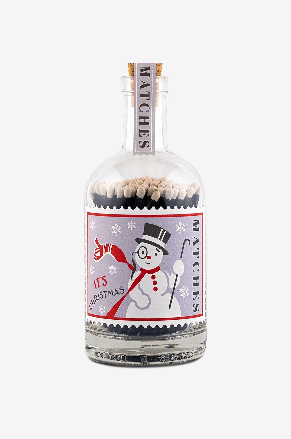 Flasche Streichhölzer Snowman Stamp