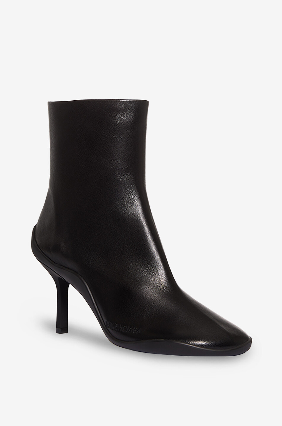 BALENCIAGA Glattleder-Stiefeletten mit Pfennigabsatz Shibuya 80 Damen SCHWARZ 1