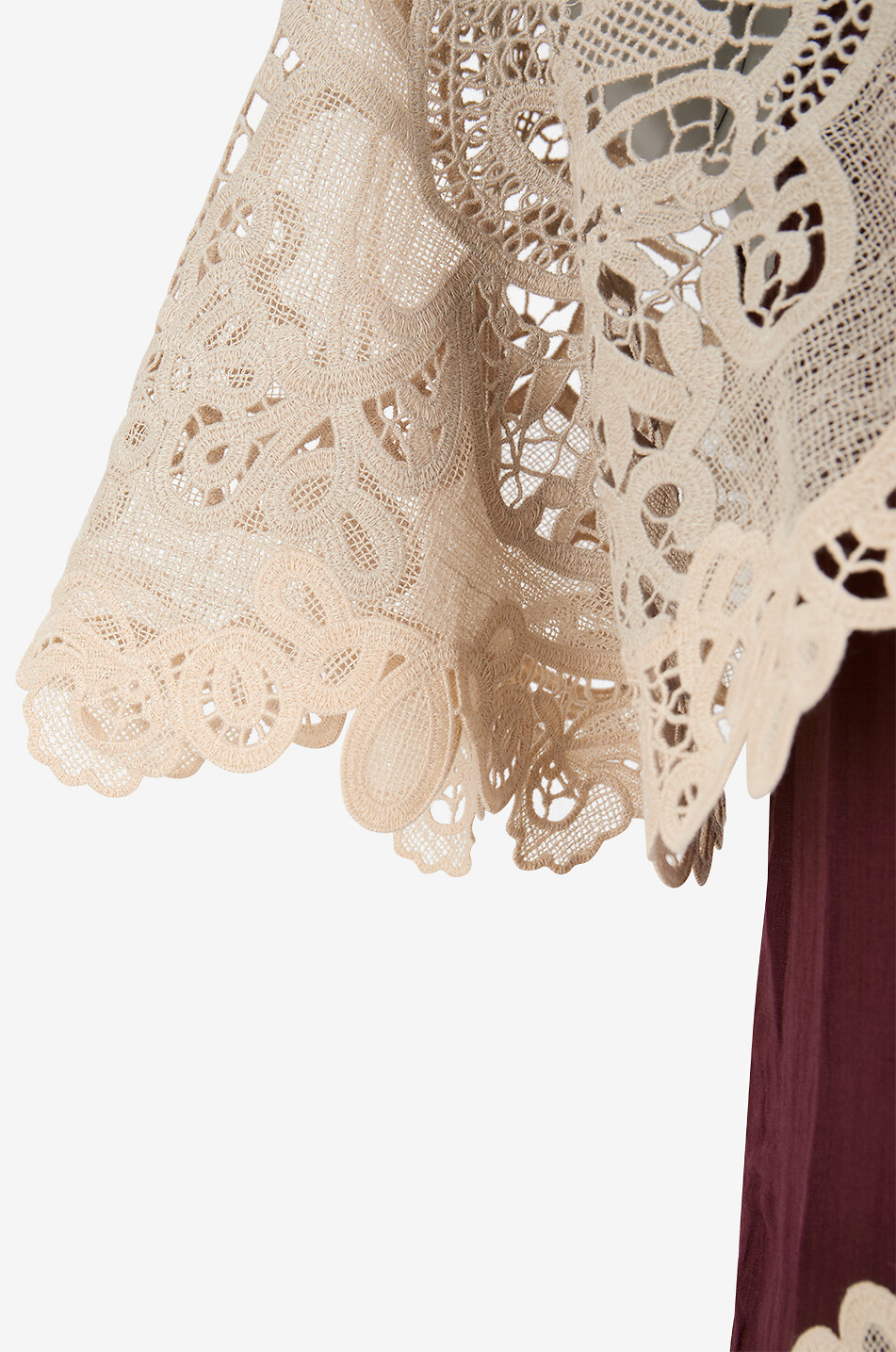 Medina lace-embellished ramie midi dress - SEA - RED - Bongénie Outlet