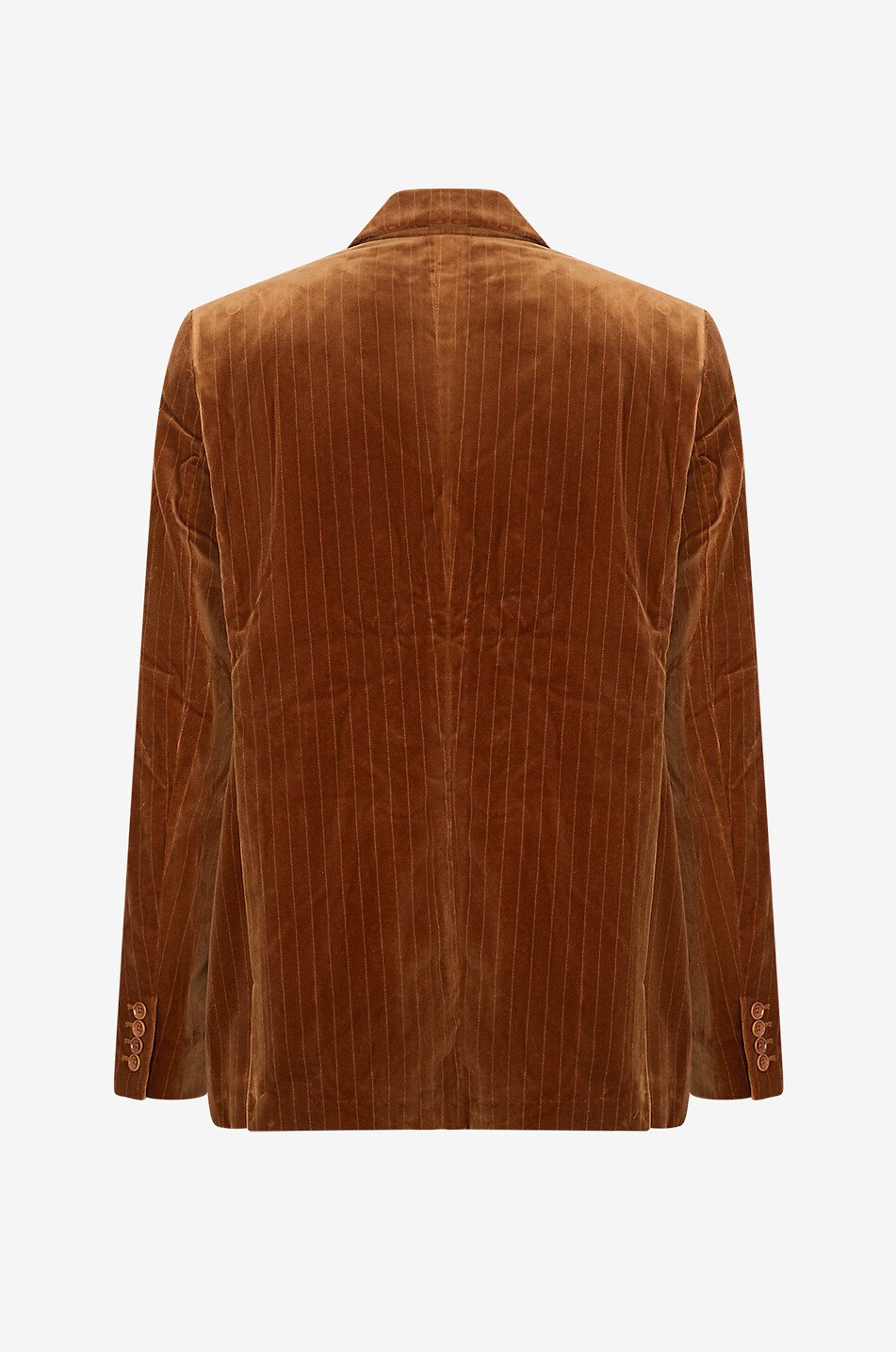 A KIND OF GUISE Peak double-breasted striped velvet blazer Men BROWN 2