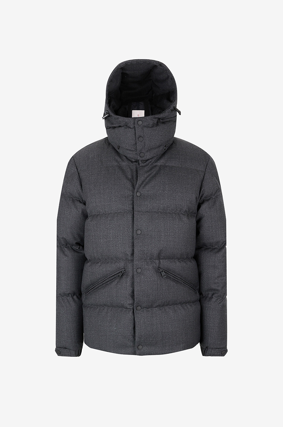 Eawy hooded mottled wool down jacket