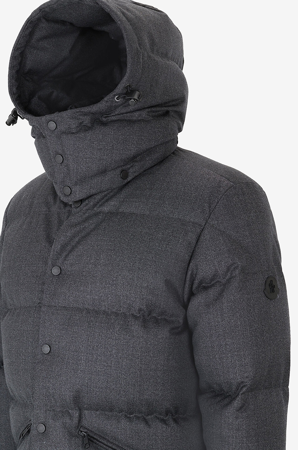 MONCLER Eawy hooded mottled wool down jacket Men BLACK 3