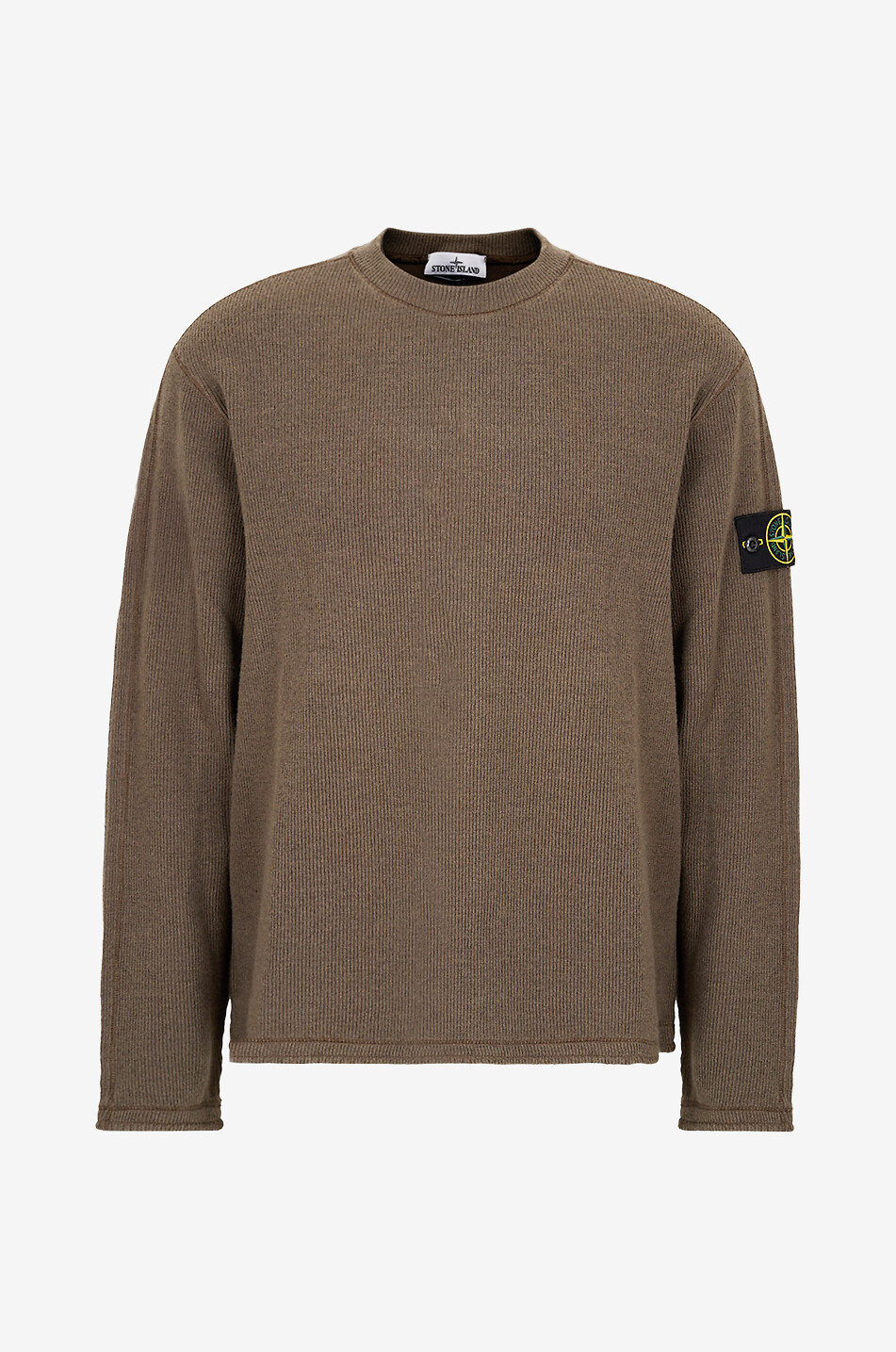 STONE ISLAND 6100044 Ribed Wool Nylon rib knit crewneck jumper Men DARK GREEN 1