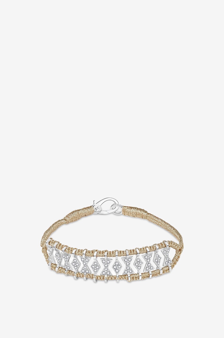 Armband aus Lurex und Silber mit Moissanit Buzios Beige