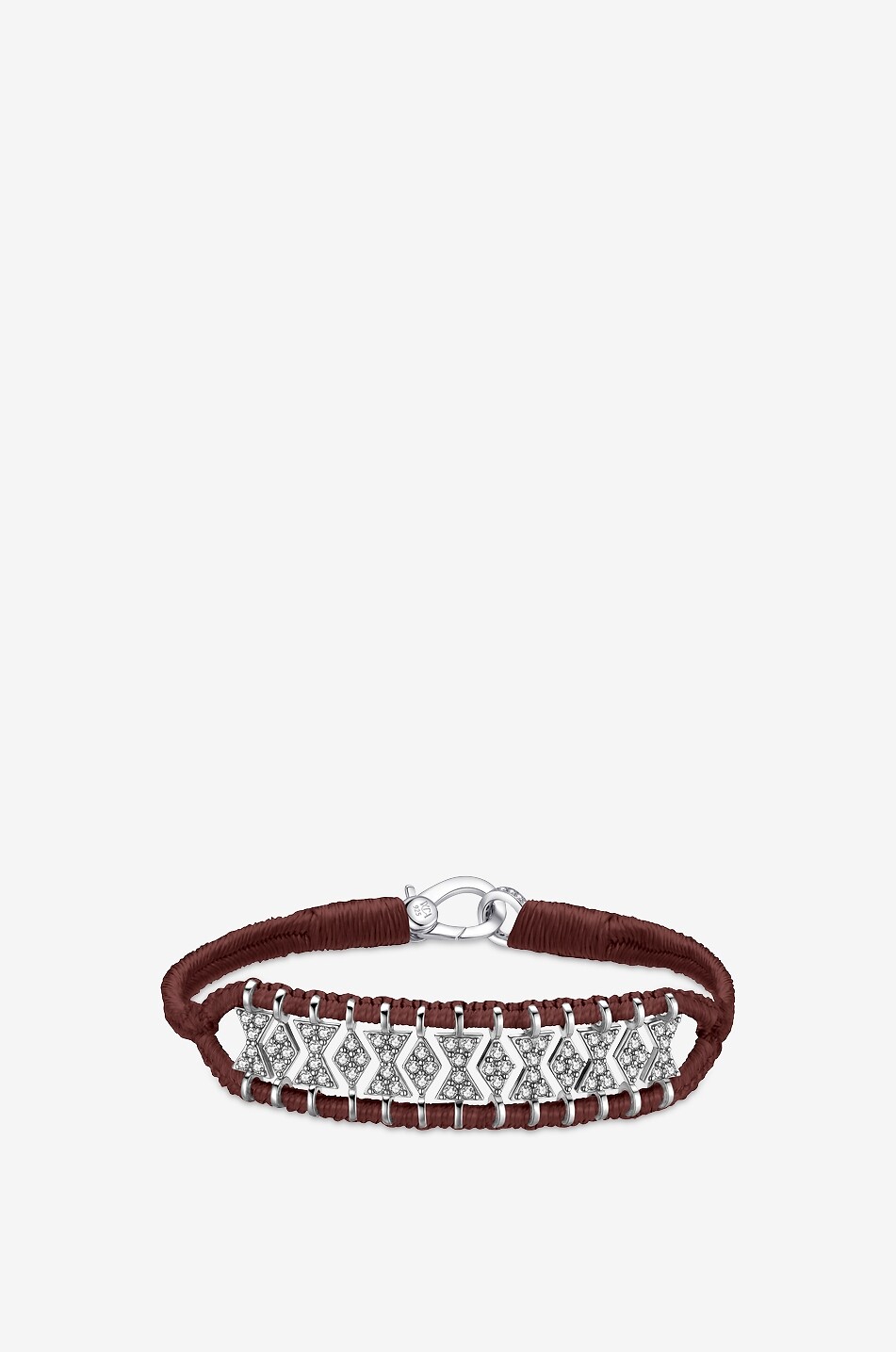Armband aus Lurex und Silber mit Moissanit Buzios Choco