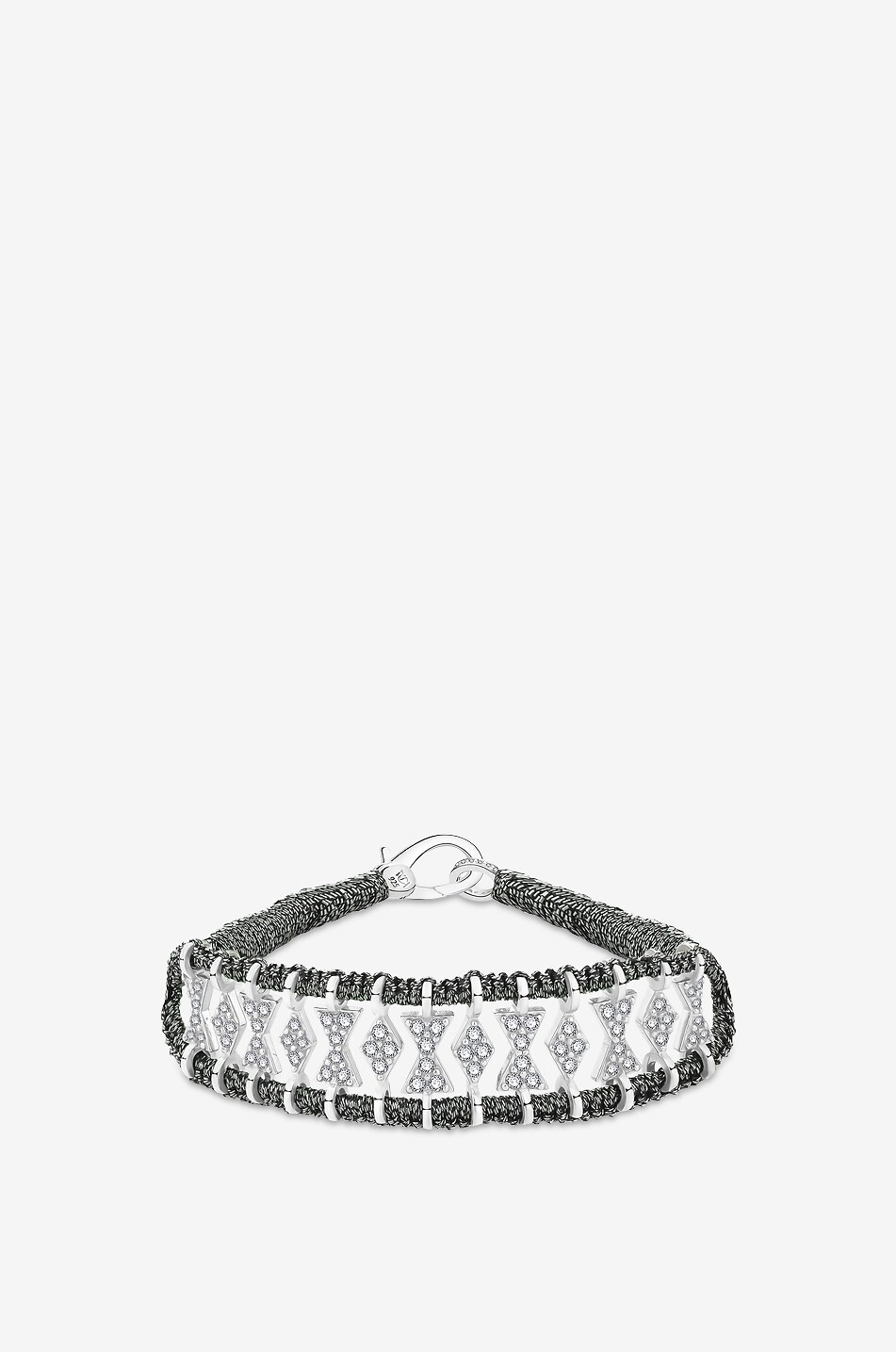 VAN DEN ABEELE PARIS Buzios Gun lurex and silver bracelet with moissanite Women DARK GREY 1