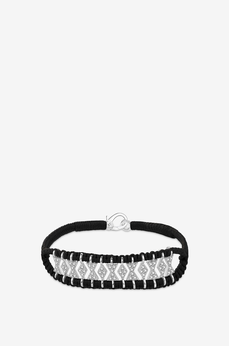 VAN DEN ABEELE PARIS Armband aus Lurex und Silber mit Moissanit Buzios Noir Damen SCHWARZ 1