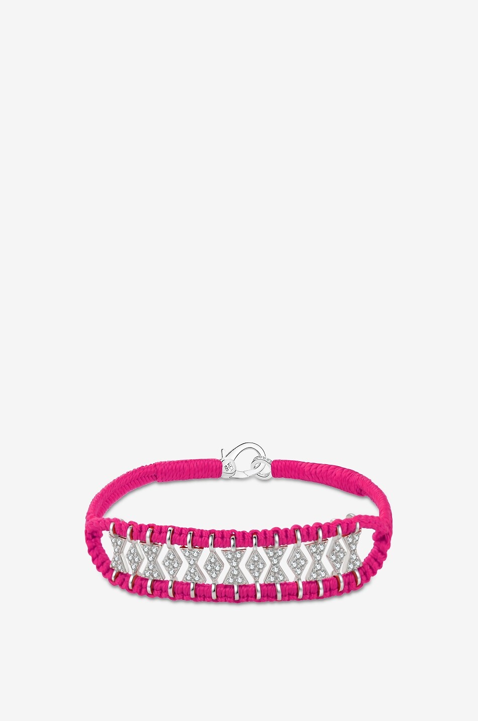 VAN DEN ABEELE PARIS Armband aus Lurex und Silber mit Moissanit Buzios Rani Damen ROSA 1