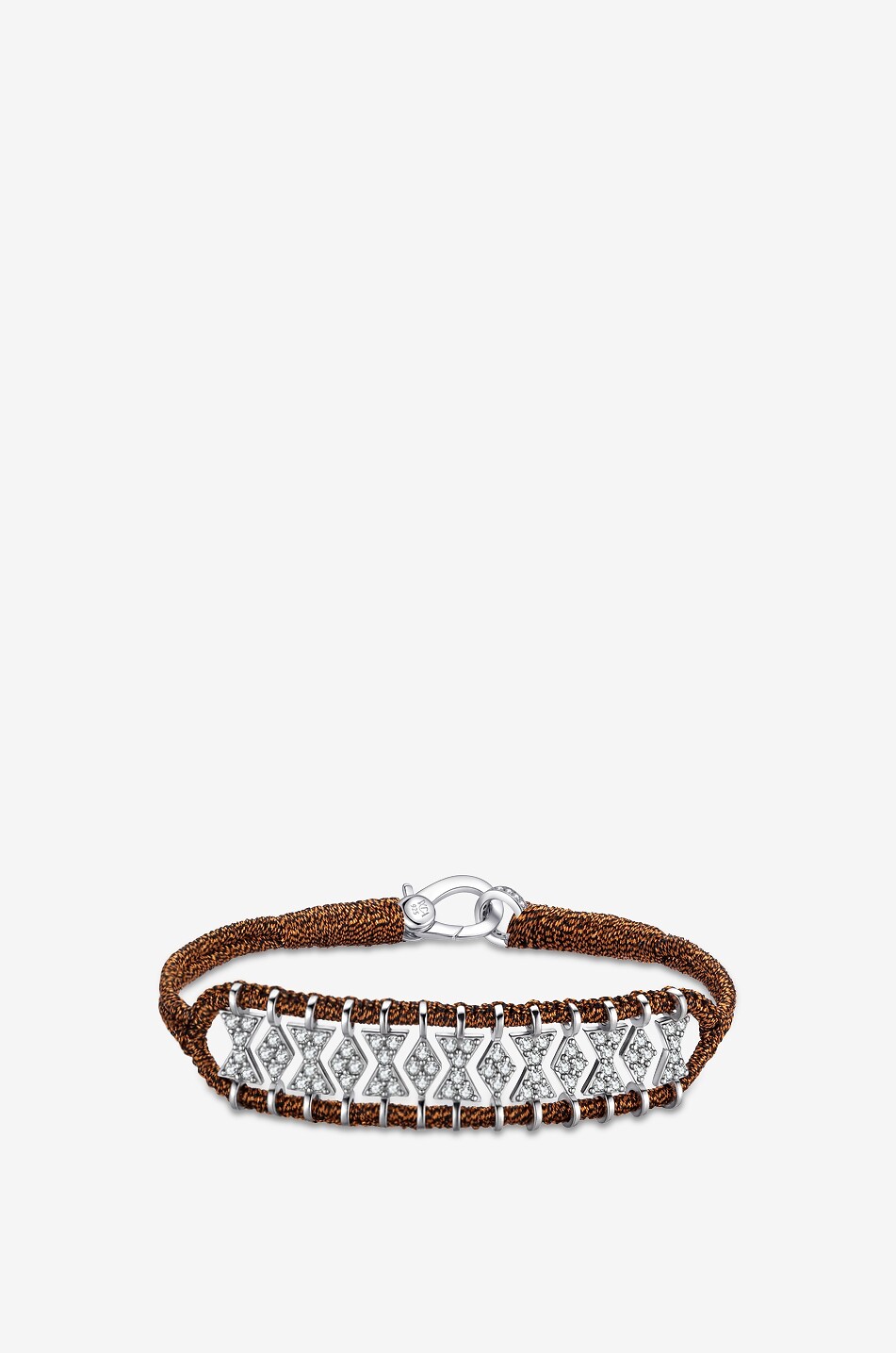 Armband aus Lurex und Silber mit Moissanit Buzios Rusty
